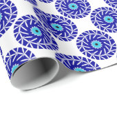 Elegantes, blaues Eye Blau geometrisches Kunstmust Geschenkpapier (Rolleneckpunkt)