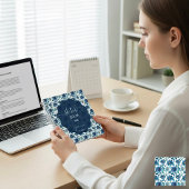 Elegantes Blaues Floral Notizblock