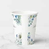 Elegantes blaues Floral Taufen Party Religiös Pappbecher (Rechts)