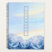 Elegantes blaues florales Aquarell  Planer (Vorderseite)