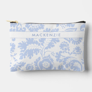 Elegantes blaues florales Botanikdesign Zubehörtasche
