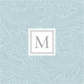 Elegantes blaues florales Botanisches Monogramm Aufkleber (Vorderseite)