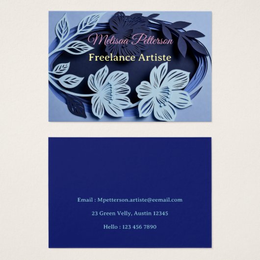 Elegantes blaues florales Design (Vorne & Hinten)