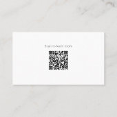 Elegantes Blaues Florales mit QR-Code  Visitenkarte (Rückseite)