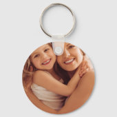 Elegantes blaues Floralmuster mit Wasserfarbeneffe Schlüsselanhänger (Rückseite)