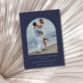 Elegantes blaues Foto Hochzeit speichern das Datum Save The Date