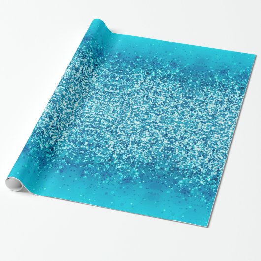 Elegantes blaues Frost-Schein-Packpapier Geschenkpapier (Ungerollt)