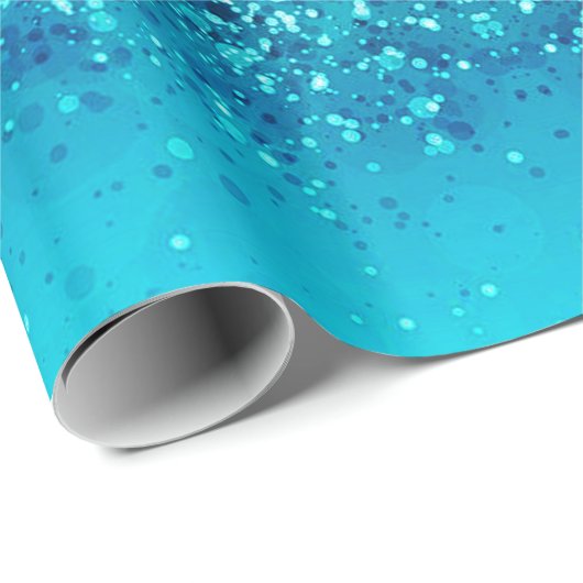 Elegantes blaues Frost-Schein-Packpapier Geschenkpapier (Rolleneckpunkt)