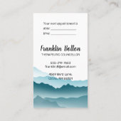 Elegantes blaues Gebirge Landschaftsbild Visitenkarte (Rückseite)