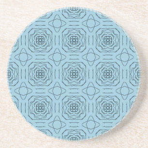 Elegantes blaues geometrisches Linienkunst-Nahtlos Getränkeuntersetzer