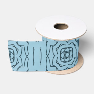 Elegantes blaues geometrisches Linienkunst-Nahtlos Satinband