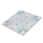 Elegantes Blaues geometrisches Mandala-Muster Fliese (Seite)