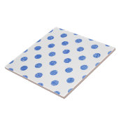 Elegantes blaues Glitzer-Polka-Punkt-Muster Fliese (Seite)