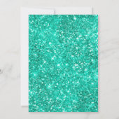 Elegantes blaues Gold Glitzer Geburtstag Party Einladung (Rückseite)