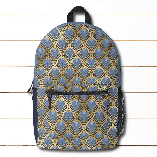 Elegantes blaues Gold Piazza della Riforma Bedruckter Rucksack
