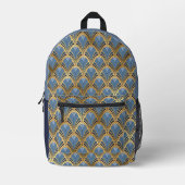 Elegantes blaues Gold Piazza della Riforma Bedruckter Rucksack (Vorderseite)