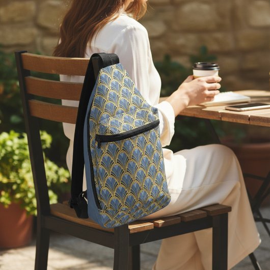 Elegantes blaues Gold Piazza della Riforma Crossbody Bag