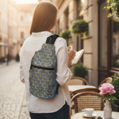 Elegantes blaues Gold Piazza della Riforma Crossbody Bag