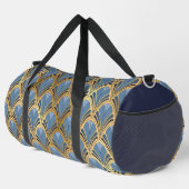 Elegantes blaues Gold Piazza della Riforma Duffle Bag (Rechte Ecke)