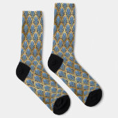 Elegantes blaues Gold Piazza della Riforma Socken (Rechts)