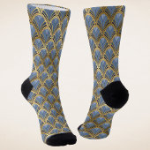 Elegantes blaues Gold Piazza della Riforma Socken