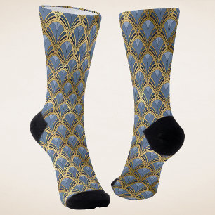 Elegantes blaues Gold Piazza della Riforma Socken