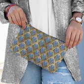 Elegantes blaues Gold Piazza della Riforma Zubehörtasche