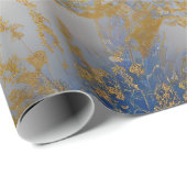 Elegantes blaues Gold und hellblau Geschenkpapier (Rolleneckpunkt)