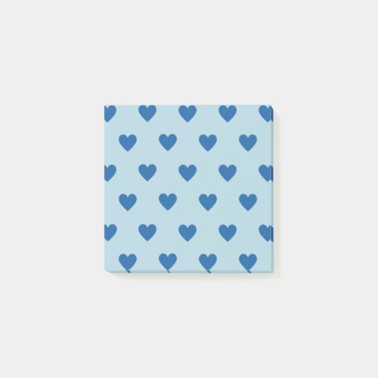 Elegantes blaues Herzmuster Modernität & Minimal Post-it Klebezettel (Vorderseite)