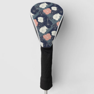 Elegantes blaues Hibiskus-Blumenmuster (10) Golf Headcover