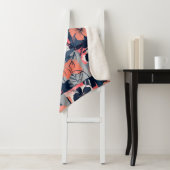 Elegantes Blaues Hibiskus-Blumenmuster (7) Sherpadecke (Beispiel)