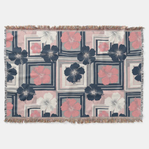 Elegantes blaues Hibiskus-Blumenmuster (9) Decke
