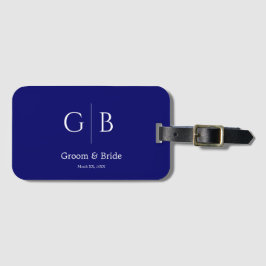 Elegantes blaues Hochzeits-Etikett Gepäckanhänger
