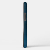 Elegantes blaues Imitat gebürstetes Metal Monogram Case-Mate iPhone Hülle (Rückseite / Rechts)