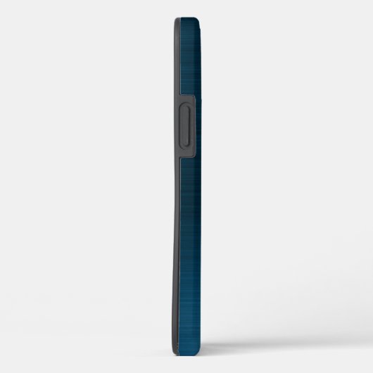 Elegantes blaues Imitat gebürstetes Metal Monogram Case-Mate iPhone Hülle (Rückseite / Rechts)