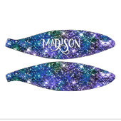 Elegantes blaues Imitat Glitzer Monogramm Mini Basketball (Panele)