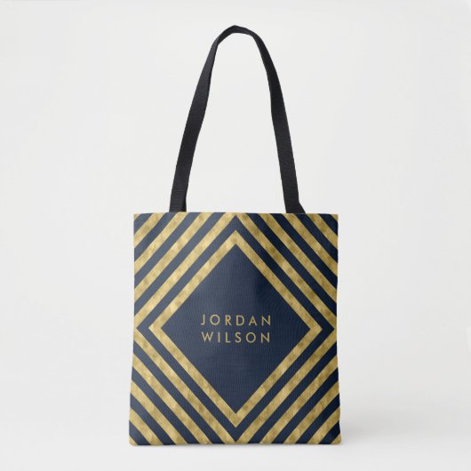 Elegantes blaues Imitat-Goldquadrat zeichnet Tasche (Vorderseite)