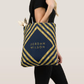 Elegantes blaues Imitat-Goldquadrat zeichnet Tasche (Von Nahem)