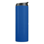 Elegantes blaues individuelle Name-Text-Monogramm Thermosbecher (Nach links gedreht)