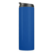 Elegantes blaues individuelle Name-Text-Monogramm Thermosbecher (Nach rechts gedreht)