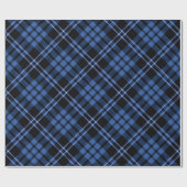 Elegantes blaues Karomuster Geschenkpapier (Flach)