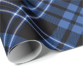 Elegantes blaues Karomuster Geschenkpapier (Rolleneckpunkt)