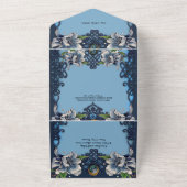 Elegantes blaues keltisches Design All In One Einladung (Außenbereich)