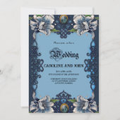 Elegantes blaues keltisches Design Einladung (Vorderseite)