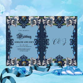Elegantes blaues keltisches Design Einladung