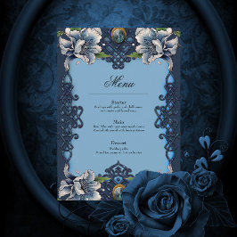 Elegantes blaues keltisches Design Menükarte