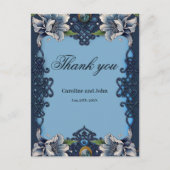 Elegantes blaues keltisches Design Postkarte (Vorderseite)