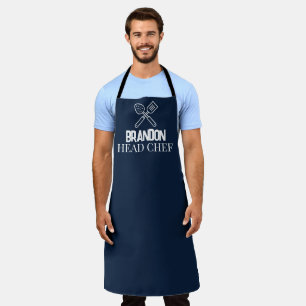 Elegantes blaues Kochname für Herren, modern und s Schürze