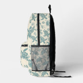 Elegantes Blaues Korallenmuster Bedruckter Rucksack (Rechts)