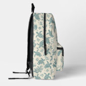Elegantes Blaues Korallenmuster Bedruckter Rucksack (Links)